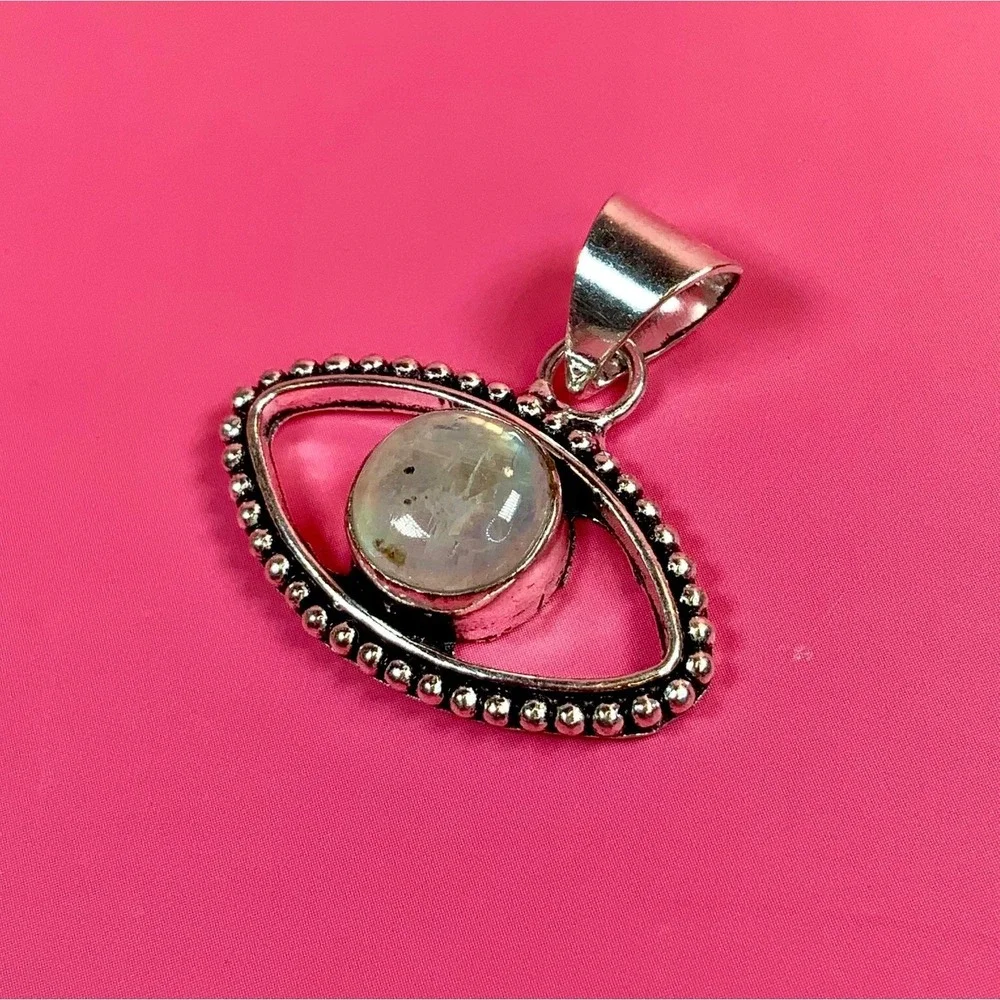 ✨👁️ Rainbow Moonstone‎ Evil Eye Pendant 👁️✨
